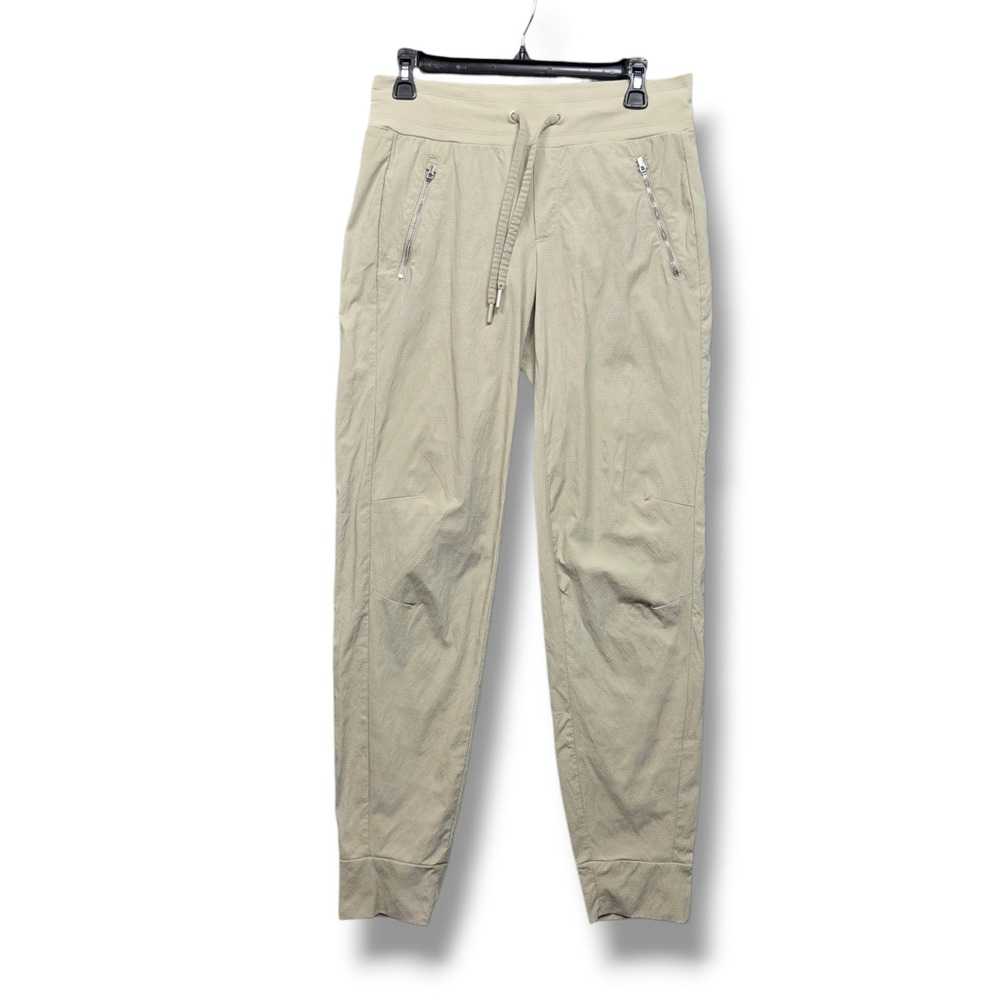 Athleta Trekkie North Jogger Womens 4 Tall STAINED Beige Travel Hiking Mid Rise